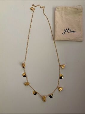 J. Crew Gold Fan Charm  Necklace
